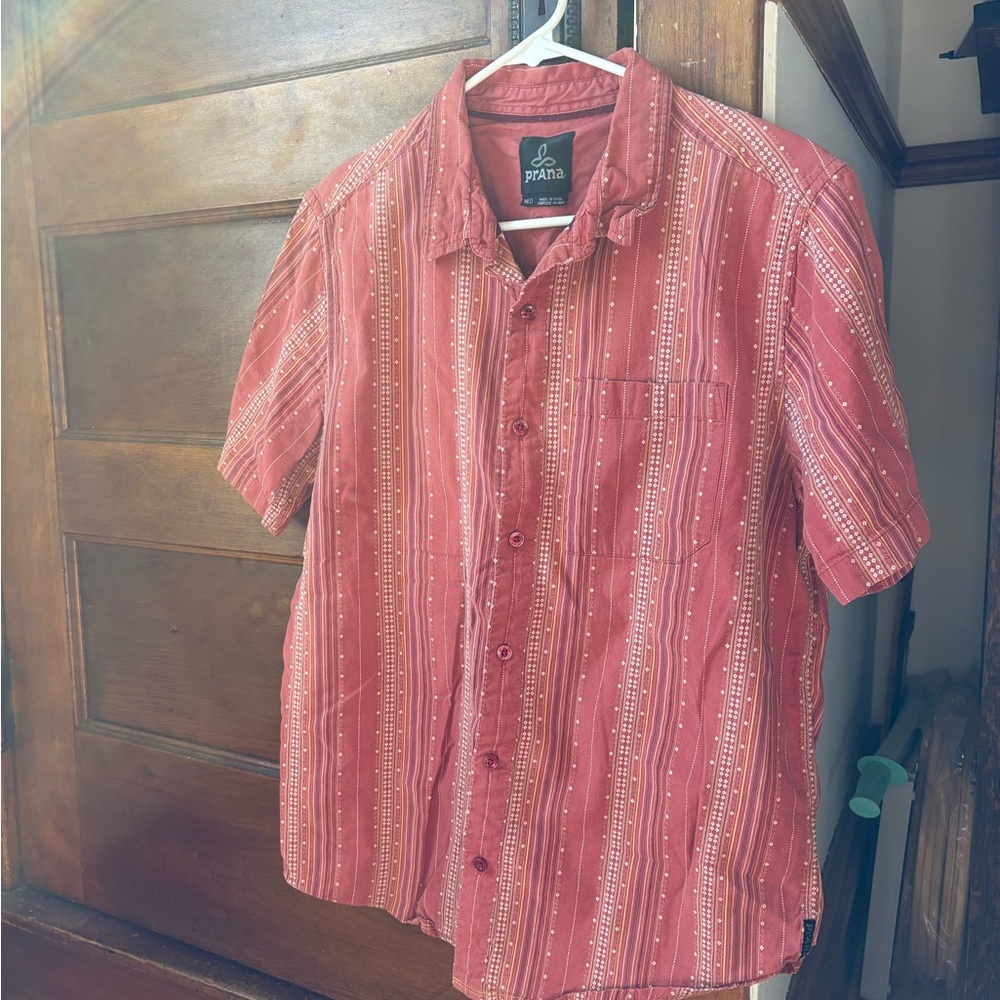 Prana Orange Casual Button Down Shirt